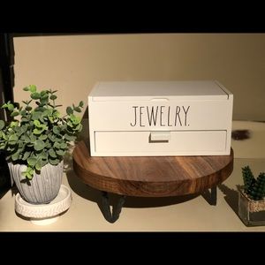 Rae Dunn Black and Wood Bathroom set